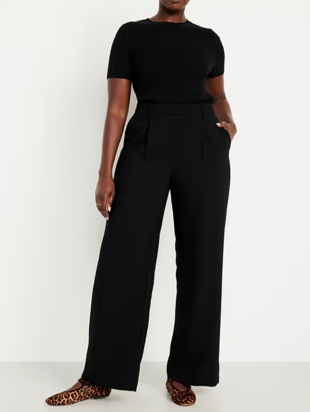 Old Navy Black Wide-Leg Taylor Extra High-Rise Trouser Pants Womens Size XL